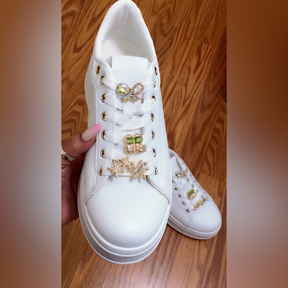 Charmed white charm sneaker